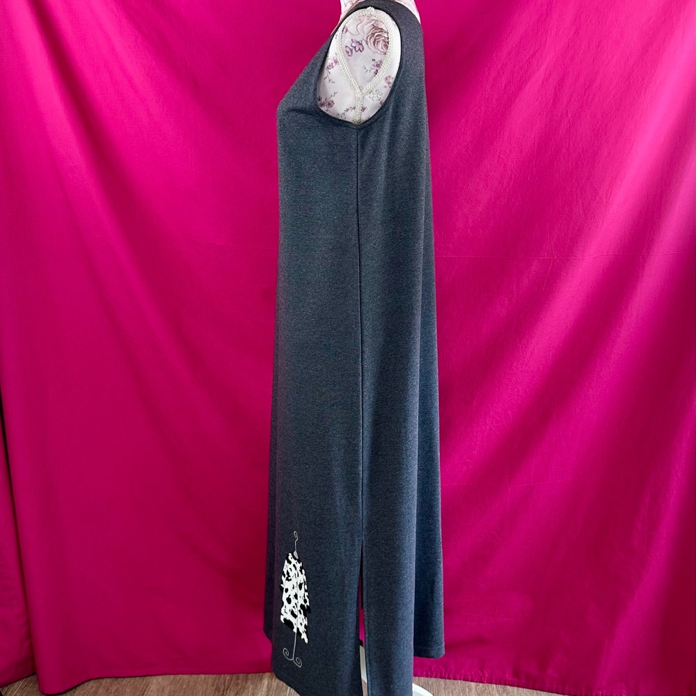 2 Piece Set Graphic Maxi Long Dress Cardigan Gray Fashion Artsy Novelty S Cite - Picture 14 of 17
